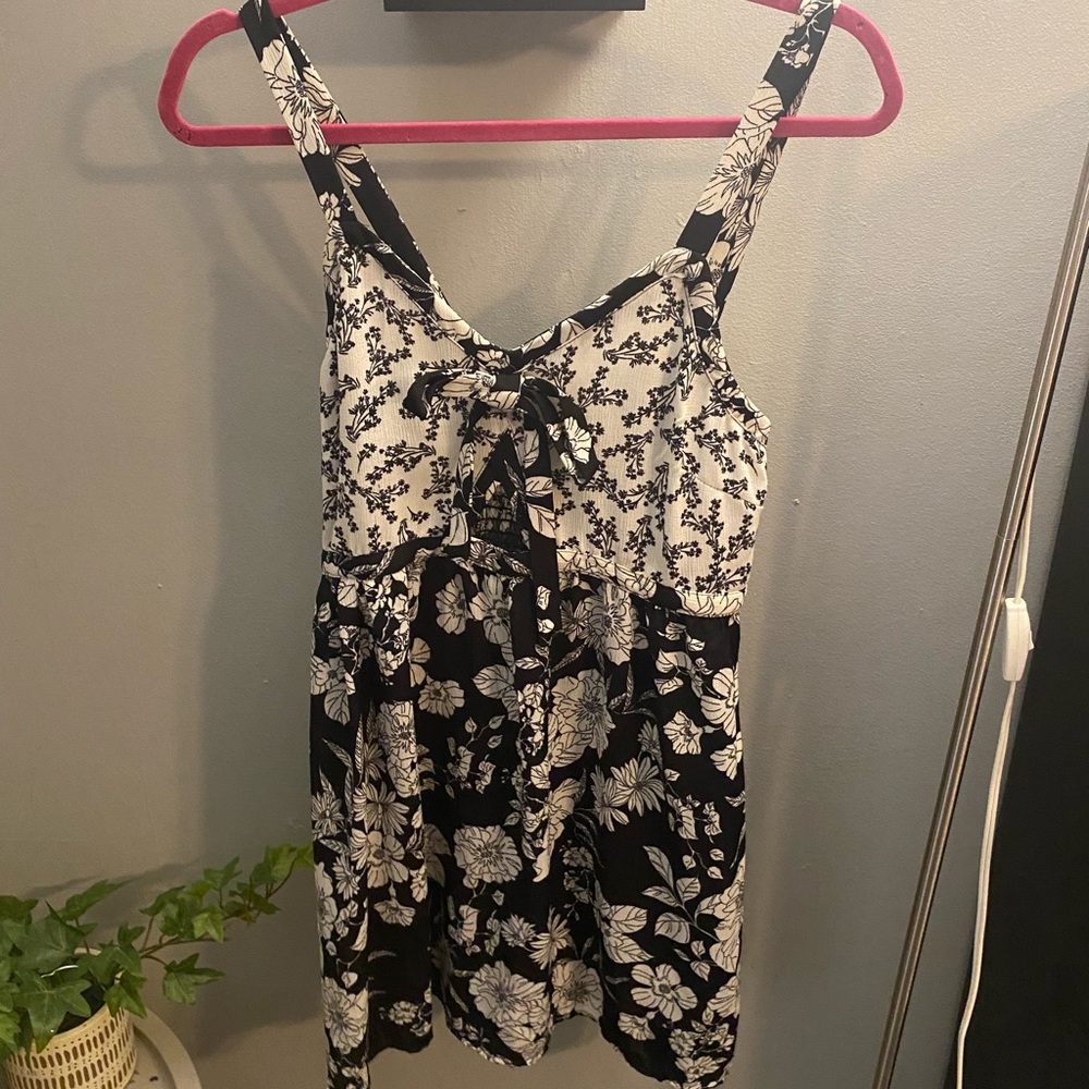 Black and white peek-a-boo dress